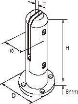 KM-340 Glass spigot 12.76, 16.76, 17.52 mm